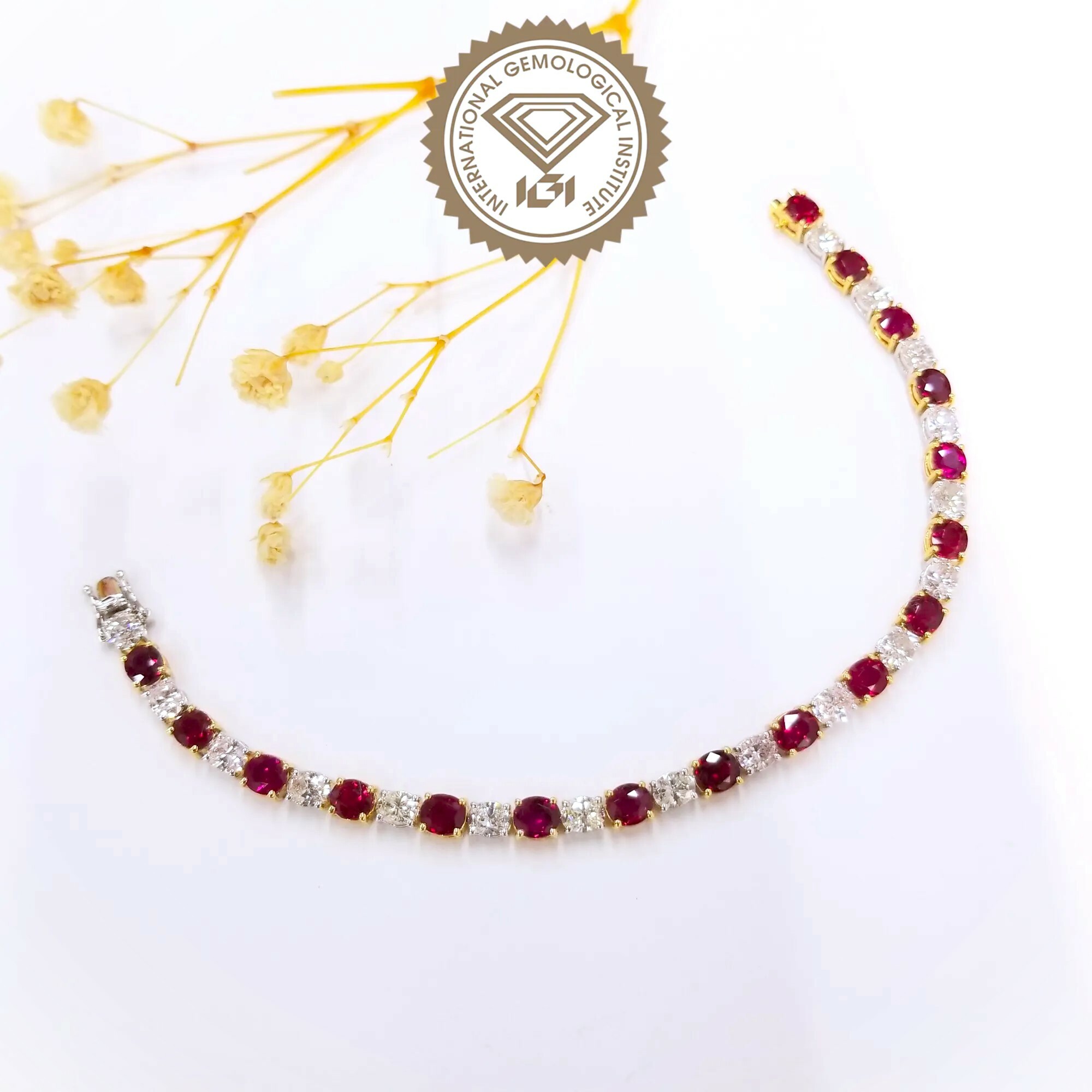 18K Rose Gold 8.50ct Ruby and Diamond Bracelet