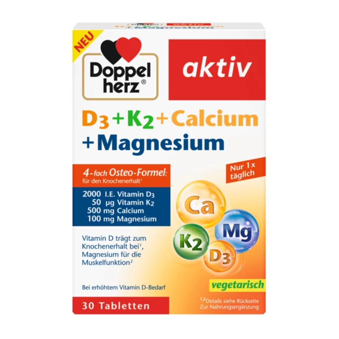 Doppelherz 雙心維他命D3+K2鈣鎂片 30片