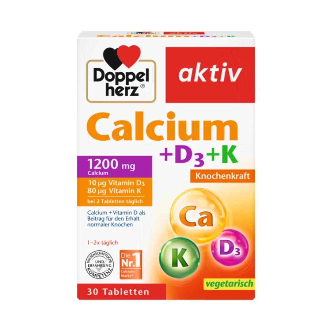 Doppelherz 雙心維他命D3+K鈣片 30片