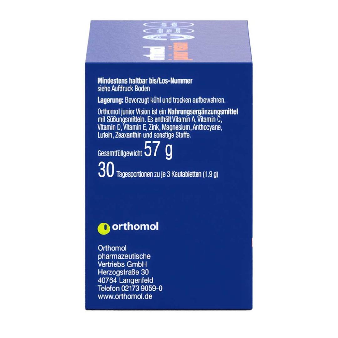 Orthomol 德國奧適寶 兒童眼睛視力營養素藍莓咀嚼片30粒