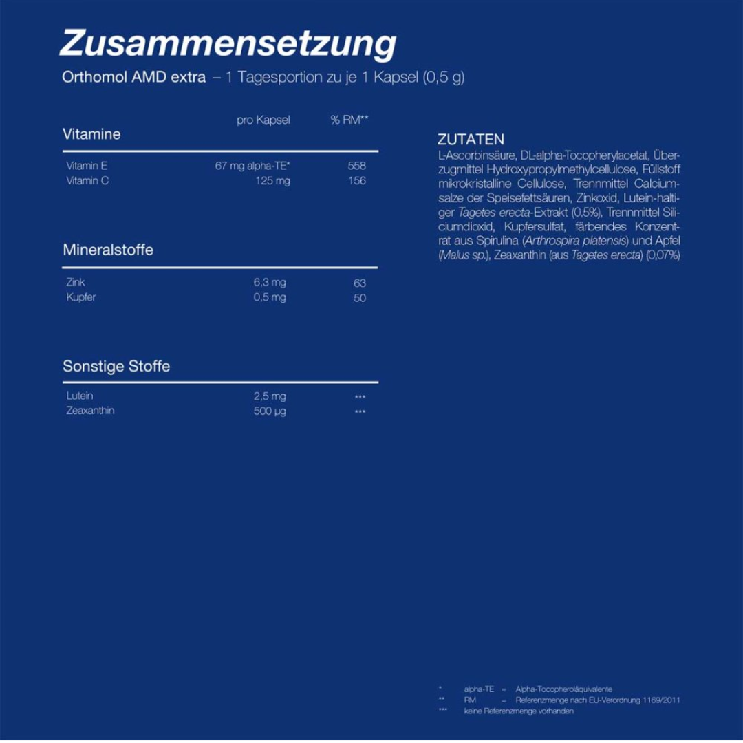 Orthomol 德國奧適寶 預防老年黃斑變葉黃素120粒