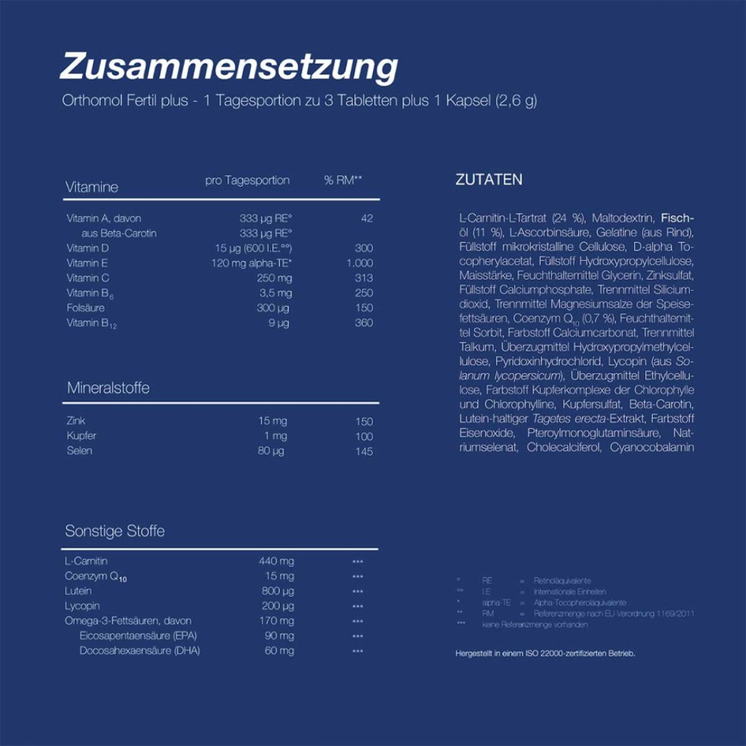 Orthomol 德國奧適寶 男性提高精子活力複合番茄紅素片劑膠囊 30天份量