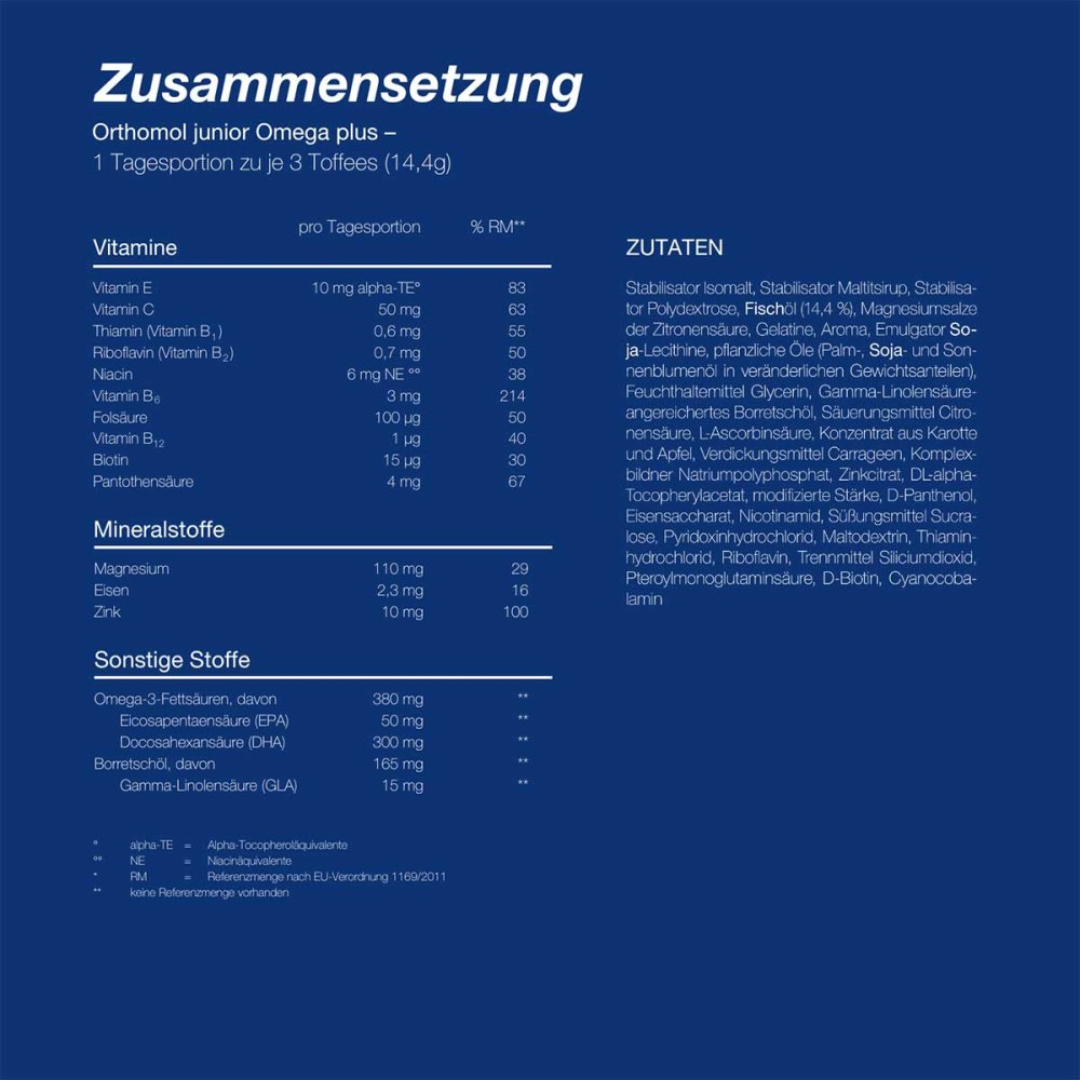 Orthomol 德國奧適寶 兒童奧米加3DHA太妃糖 90粒