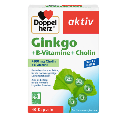 Doppelherz 銀杏葉+維他命B+膽鹼膠囊 40粒裝