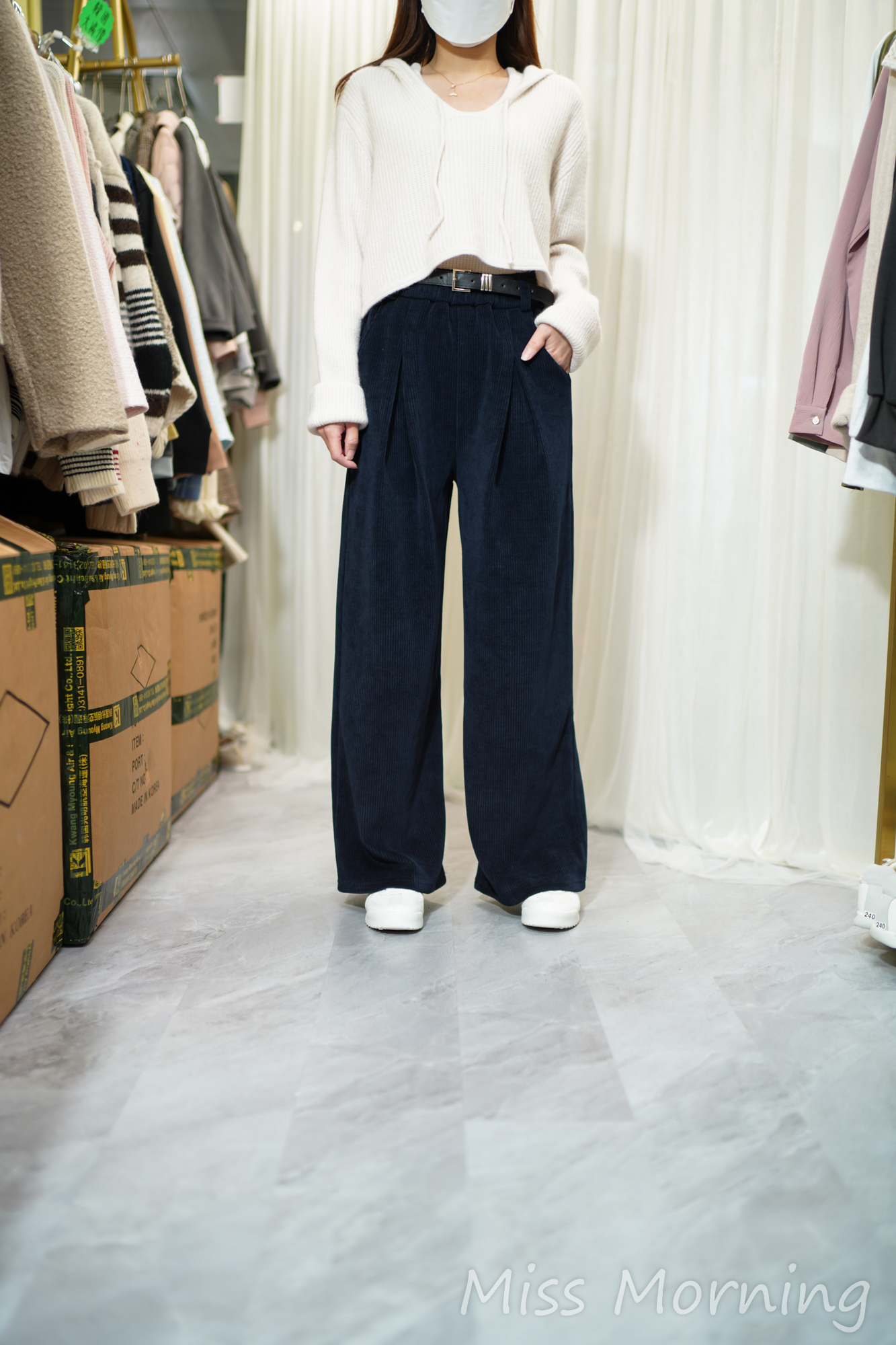 一套2件層次有款set(14313)&長腳連腰帶燈芯絨顯瘦褲(33856)