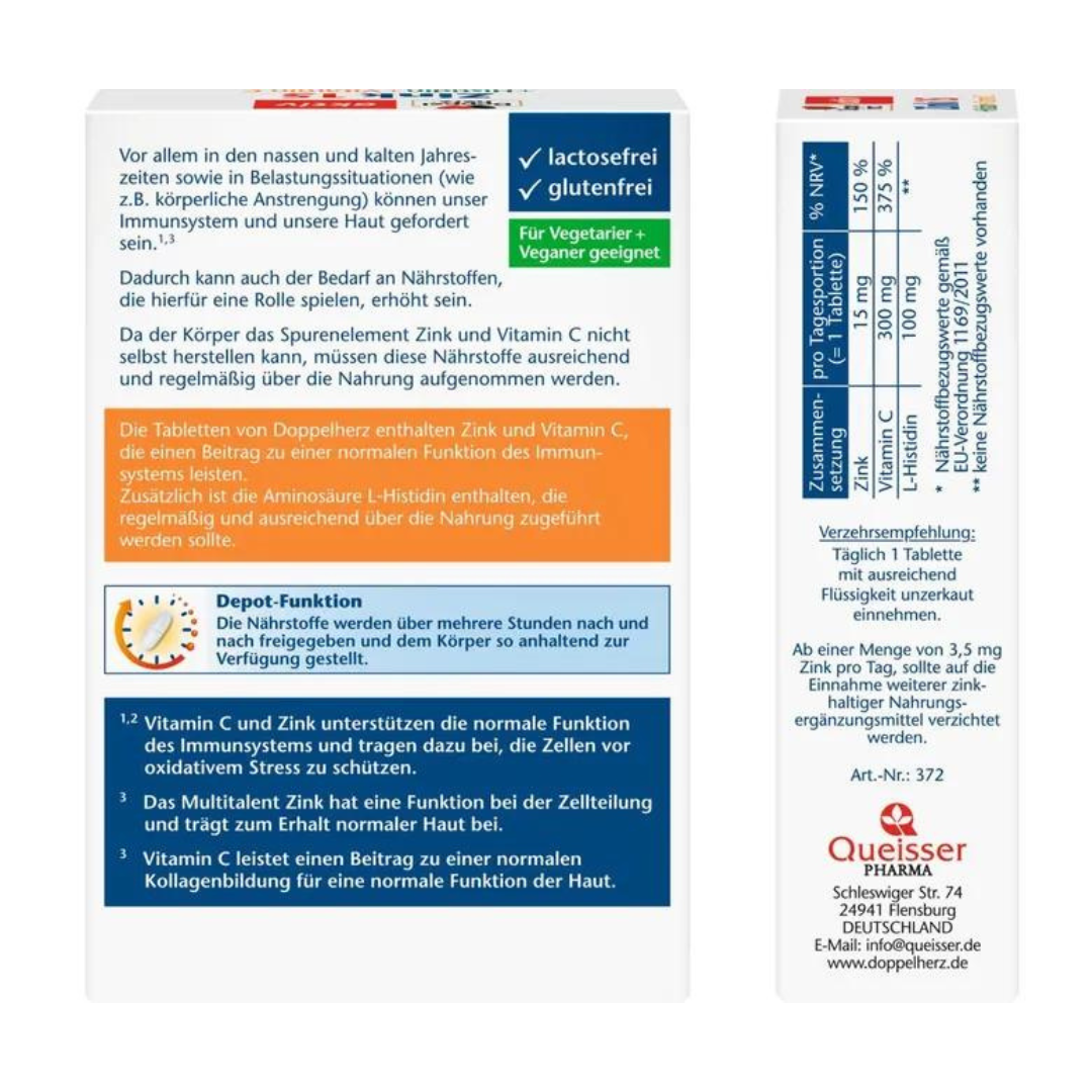 Doppelherz 雙心鋅 + 氨基酸 + 維他命C補充片 30片