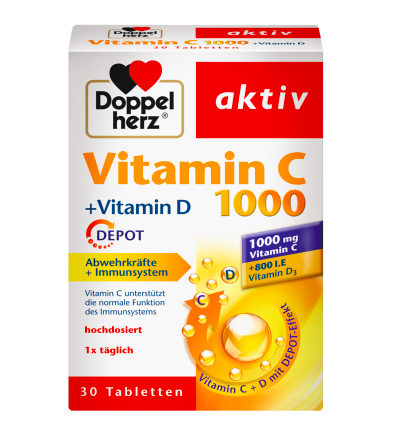 Doppelherz 雙心維他命C1000 特強免疫力補充片 30片