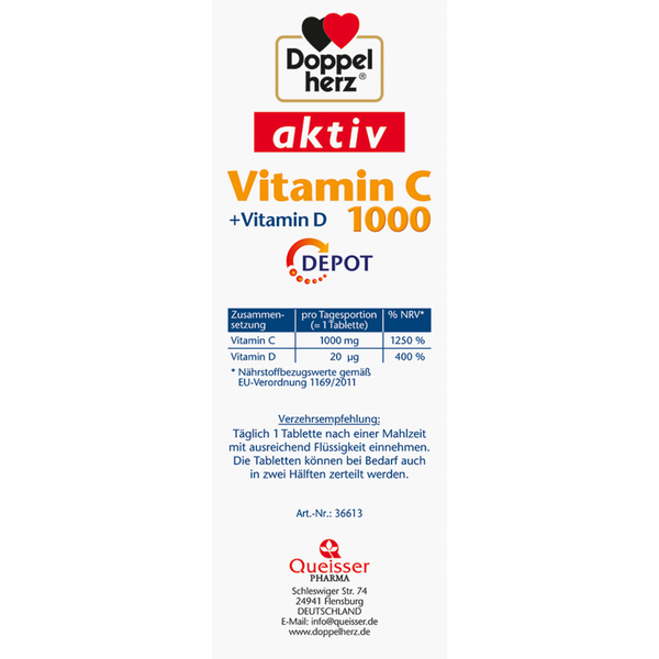 Doppelherz 雙心維他命C1000 特強免疫力補充片 30片