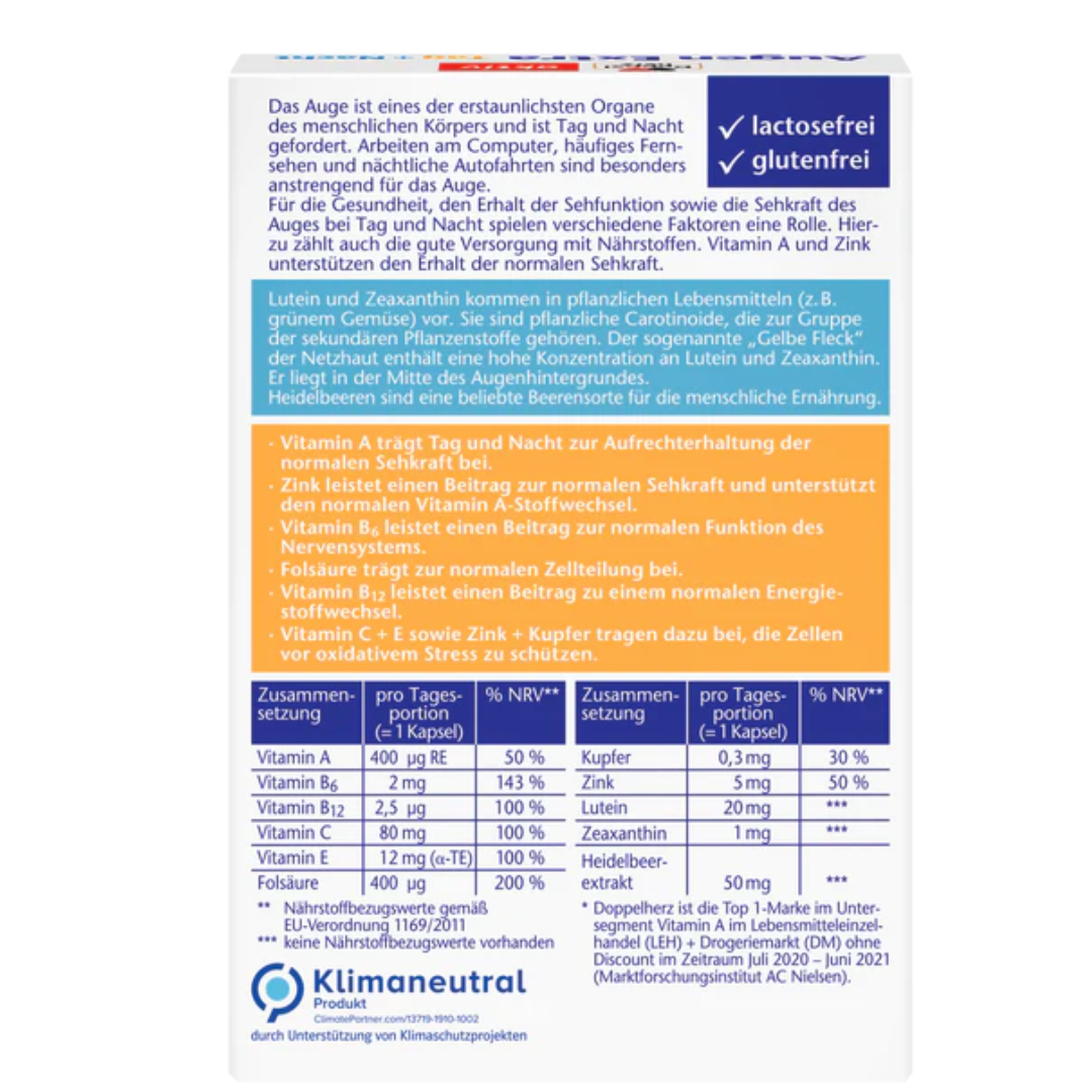Doppelherz 雙心日與夜眼睛活力膠囊30粒裝 - 加強版