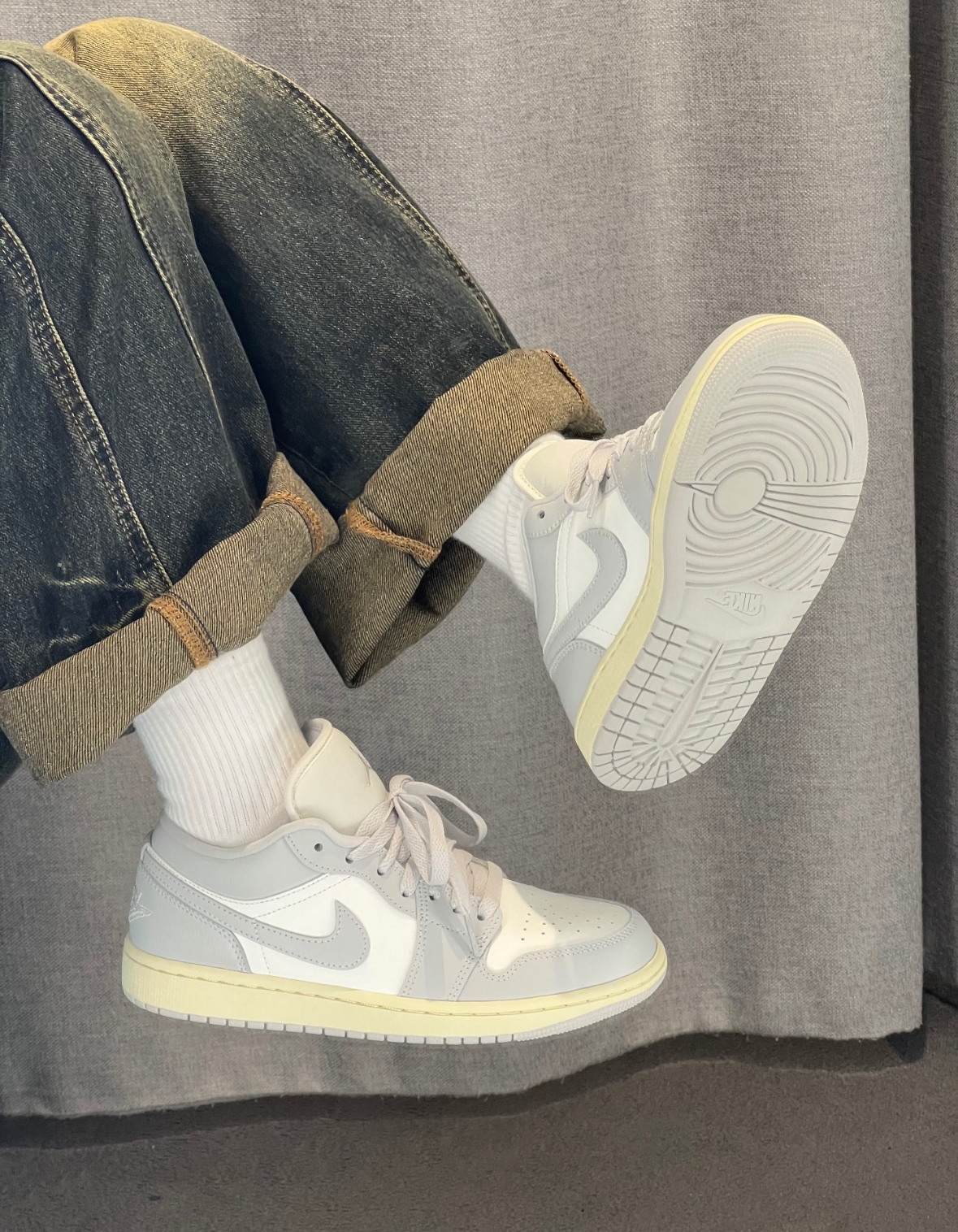 Nike Air Jordan 1 Low 米灰奶油白 灰白色 皮革 男女款 DC0774-103/預購