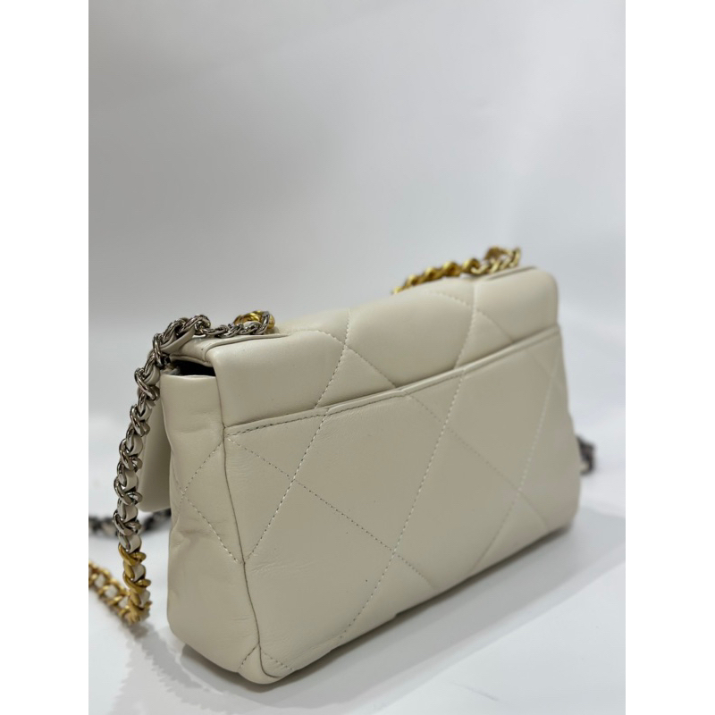 真皮 女包 斜背包 側背包 菱格紋 白 （3309）