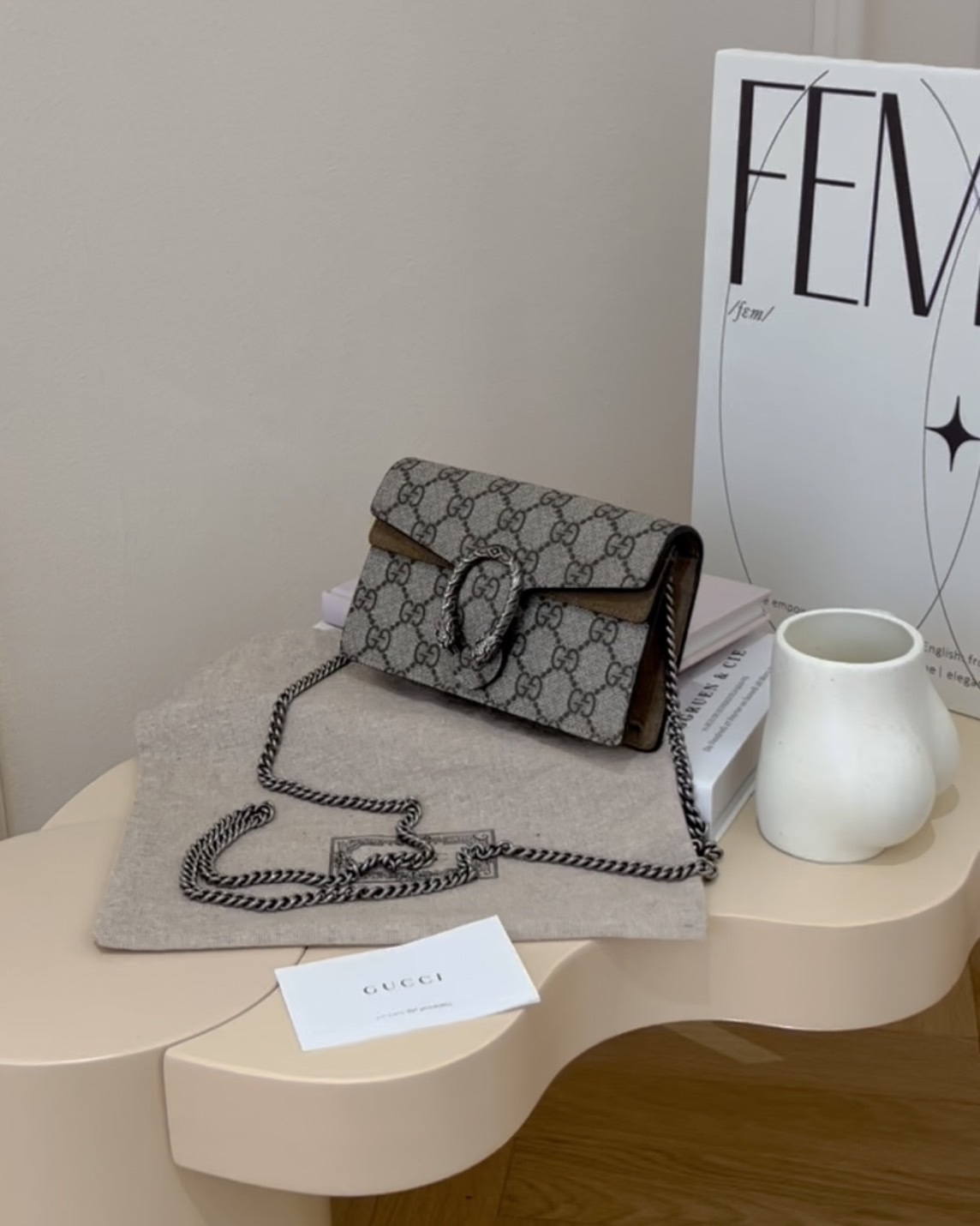 GUCCI｜DIONYSUS 超迷你酒神 棕色老花