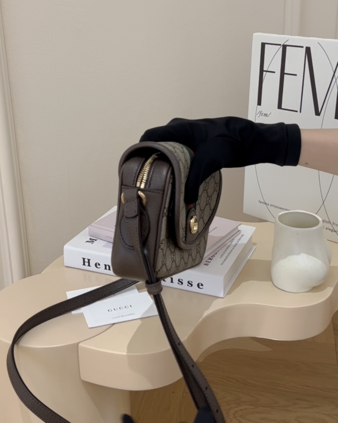 GUCCI｜GG POHIDA 迷你單肩包 棕色老花