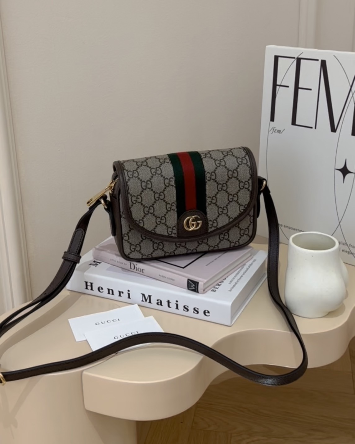 GUCCI｜GG POHIDA 迷你單肩包 棕色老花