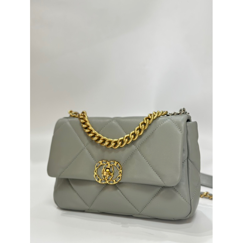 真皮 女包 斜背包 側背包 菱格紋 白 （3309）