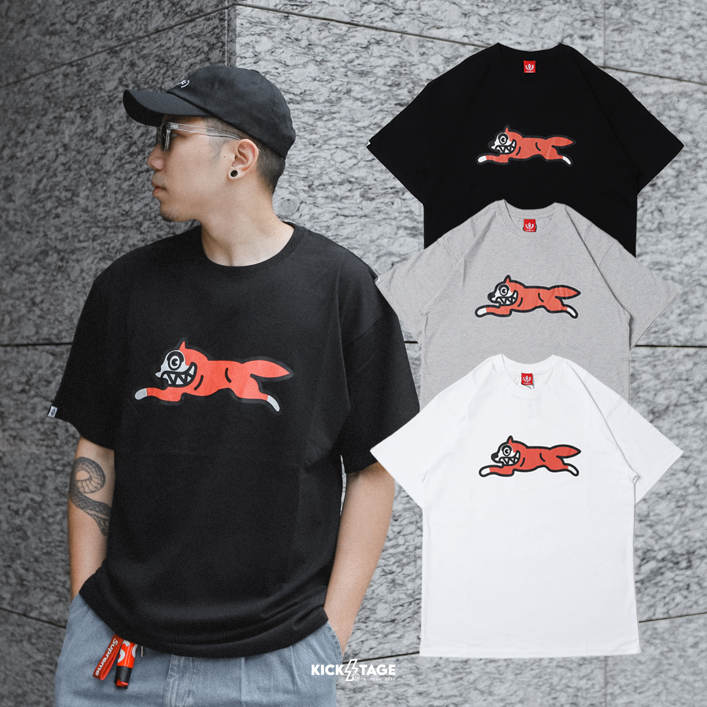 [特價售出無退換]BBC ICE CREAM DOG SS TEE 白色 灰色 黑色 經典飛狗 短T【IC441-6205】