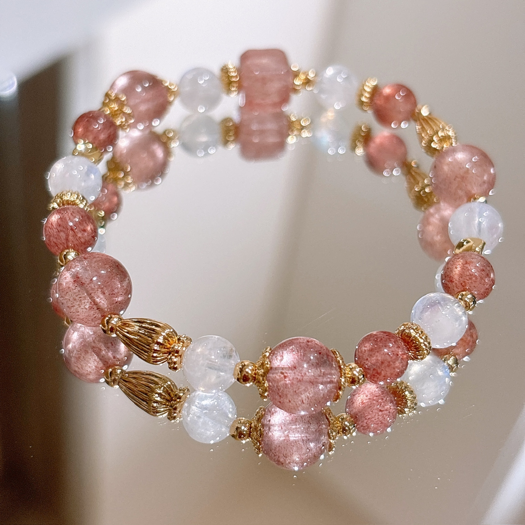 魅力好人緣｜聖杯二 | 水體草莓晶《彈力繩款式》