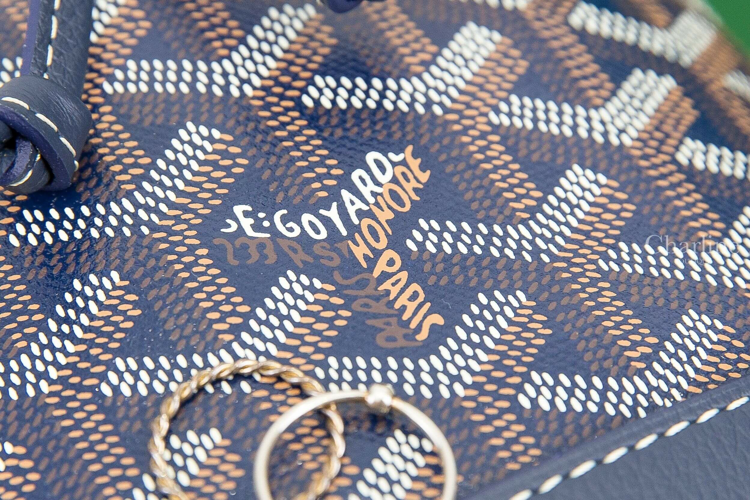 Goyard Petit Flot Bucket Bag 海軍藍帆布小牛皮同色肩帶水桶肩背包