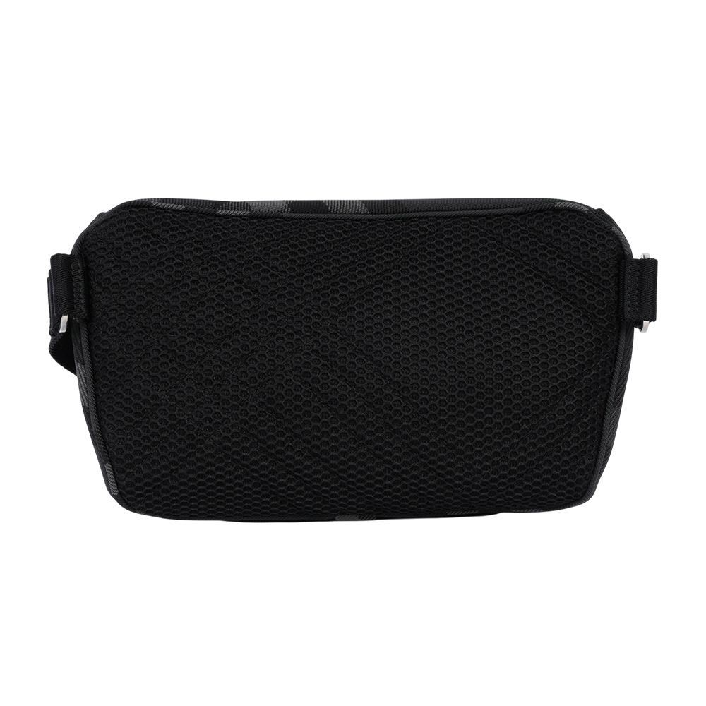 【BURBERRY】Grid 戰馬盾牌標誌格紋腰包(炭灰色) 8097411 A1208