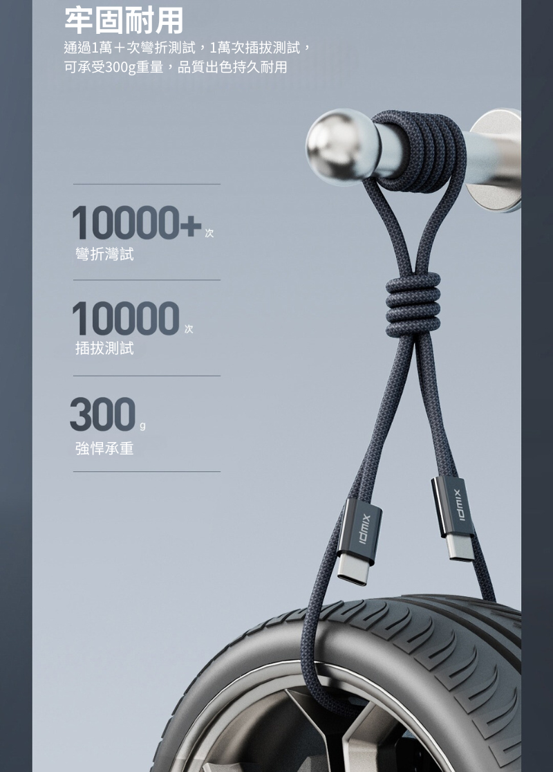 Idmix 60W Type-C to Type-C 柔韌編織快充數據線