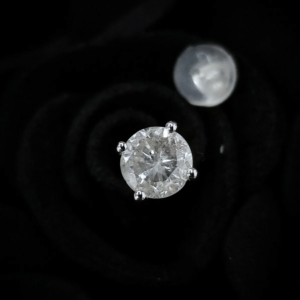 全新18K白金【主石75份鑽石】單耳環