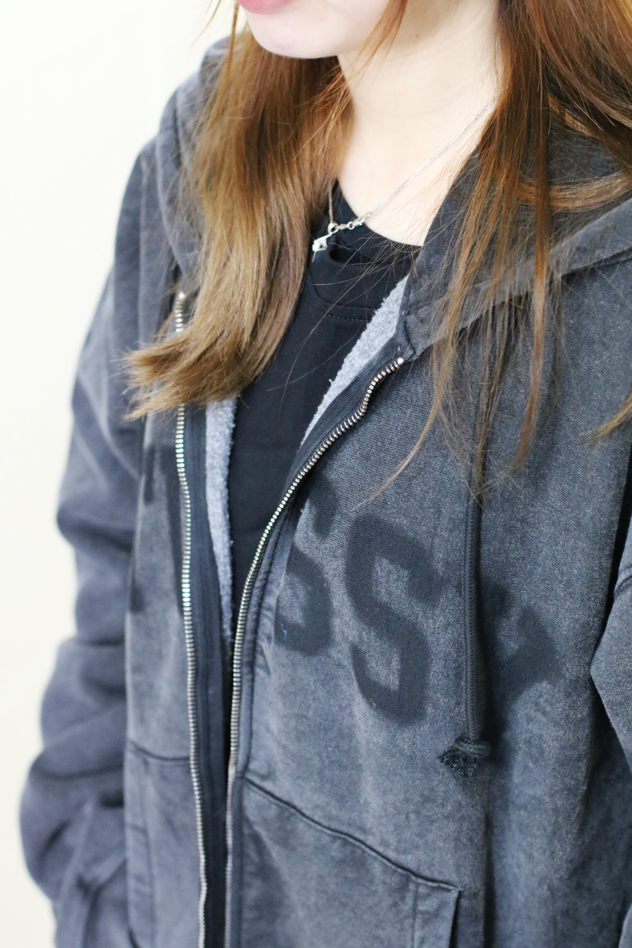【Stussy】 Faded Graphic Zip Hoodie Washed Black ★人気 Faded Graphic Zip Hood - Washed Black – Feature