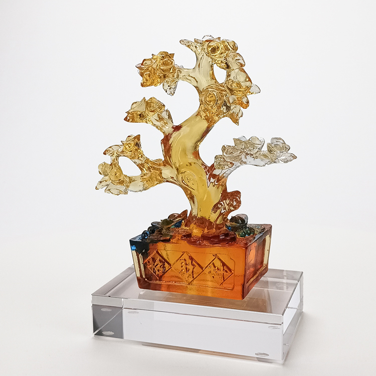 鹿港窯禮品館│居家開運必備|琉璃招財樹擺飾