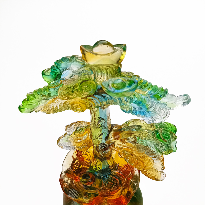 鹿港窯禮品館│居家開運必備｜琉璃發財樹擺飾