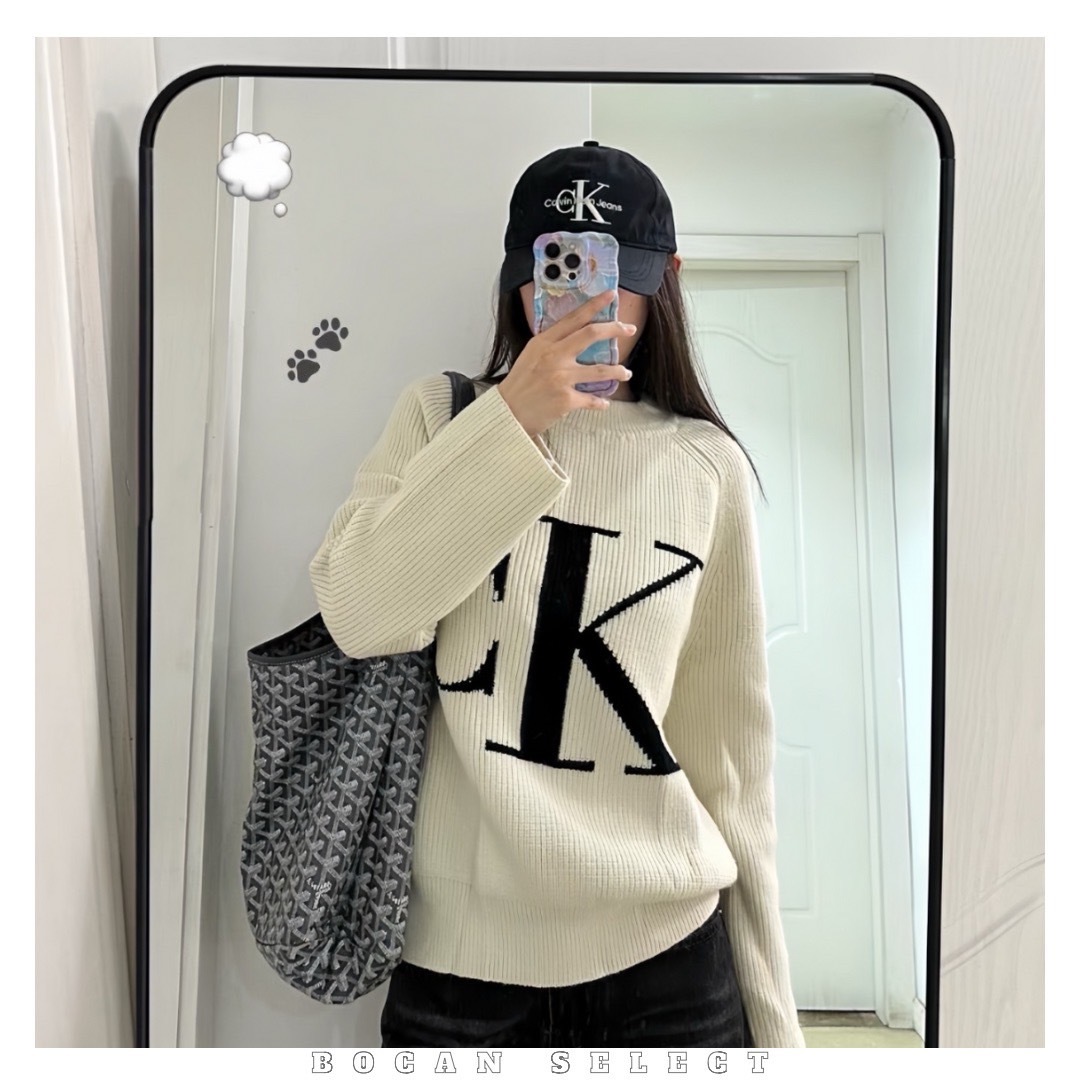 CALVIN KLEIN 針織長袖 男女同款 黑白兩色 J224779