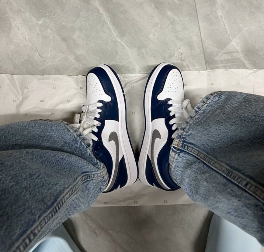 NIKE AIR JORDAN 1 low AJ1 藍白灰 復古 休閒鞋 553558141