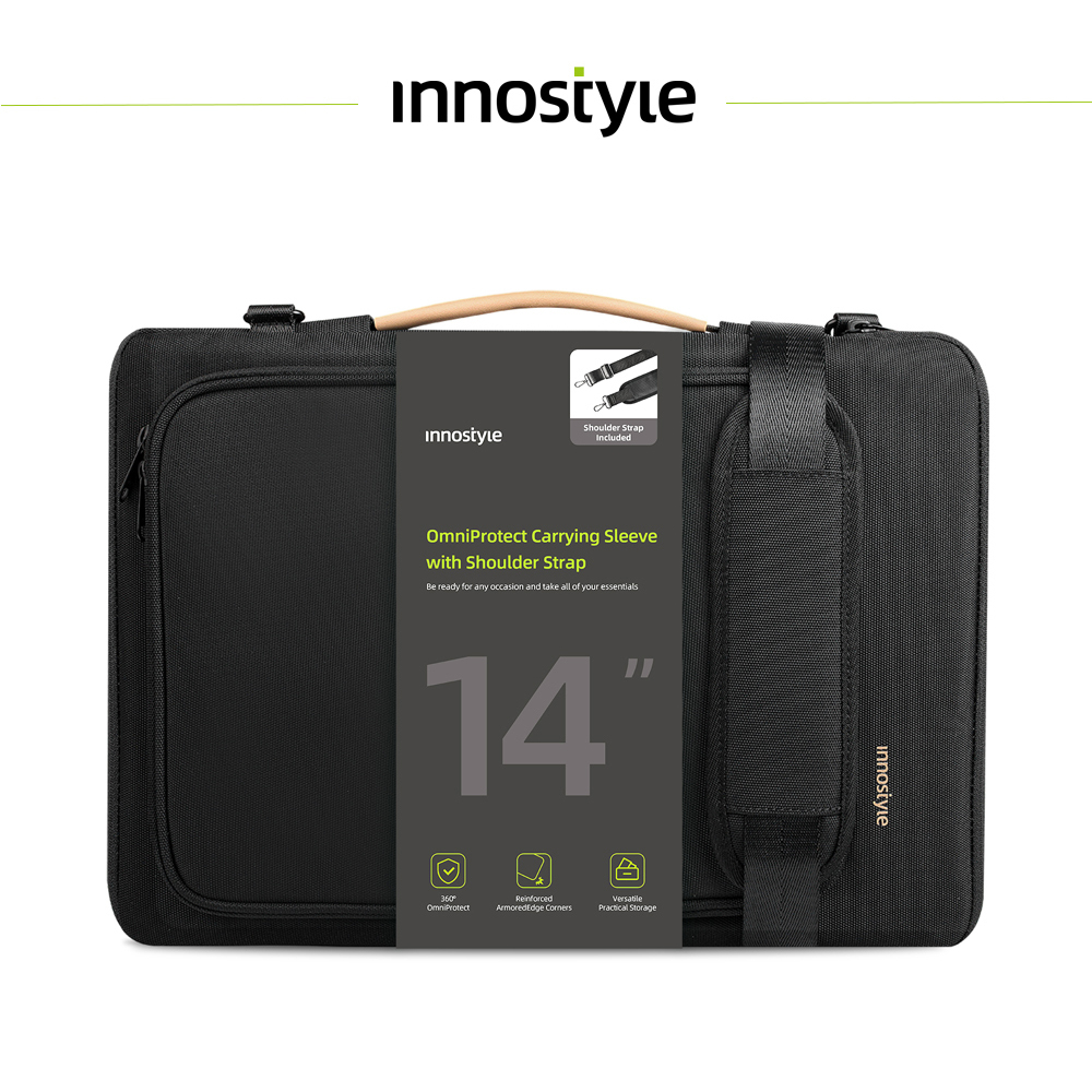 innostyle OmniProtect系列 14吋 筆電/平板/電腦 手提/側背包 專利緩衝 黑色