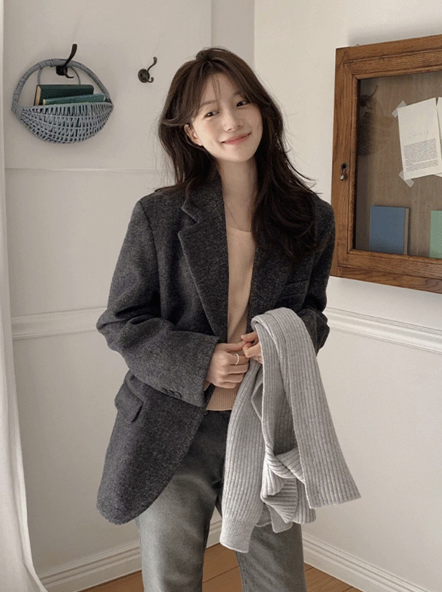 預訂｜SLOWAND #SLOWMADE Mine Dotum Wool Mix Jacket Coat (2 Color)