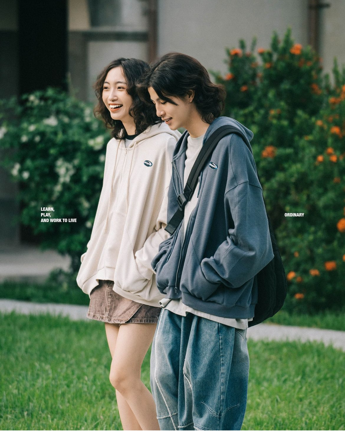 ORDINARY 重磅華夫格短版帽拉鍊外套 2色