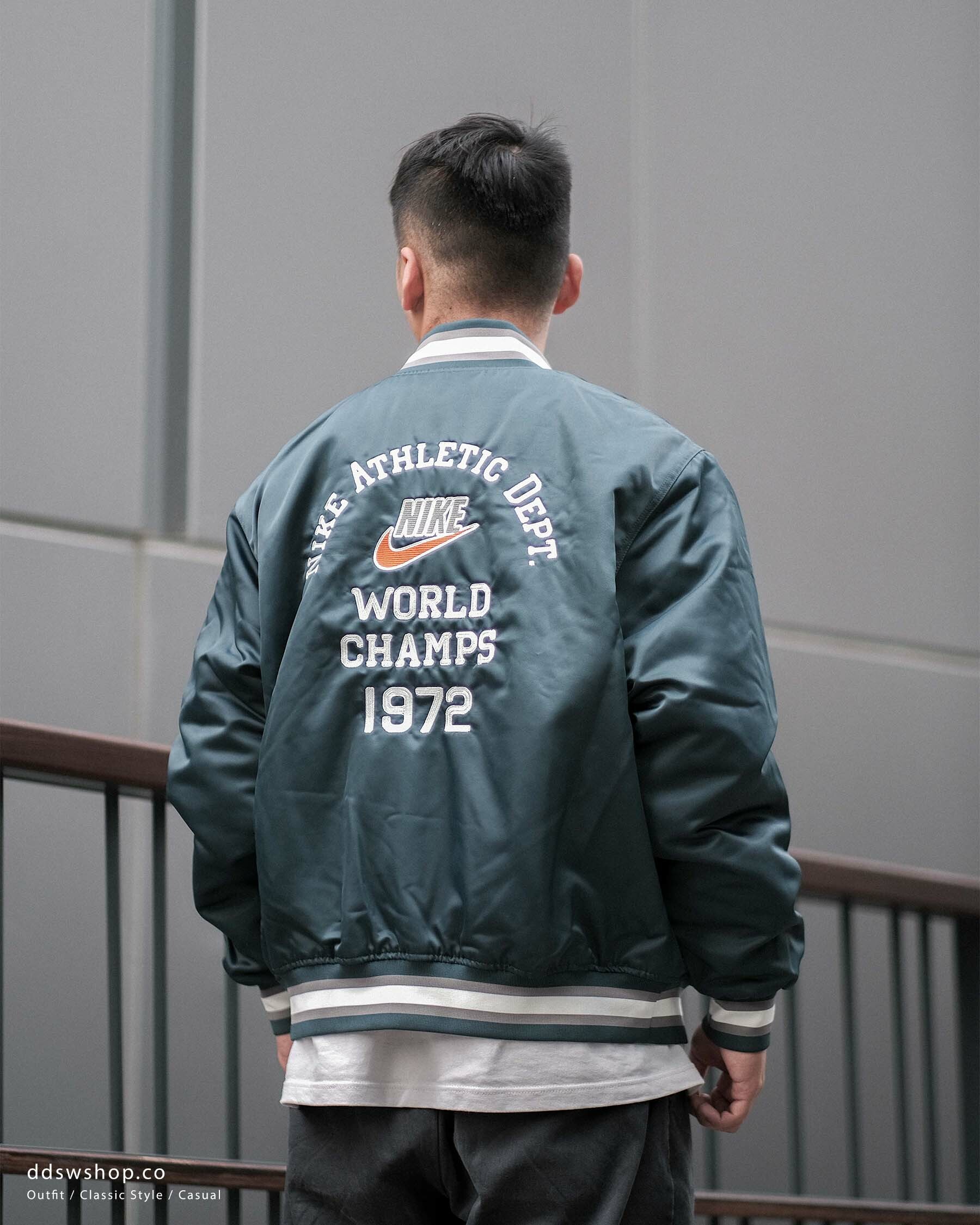 "現貨" NIKE 塗鴉跳色 刺繡復古 棒球外套 男款