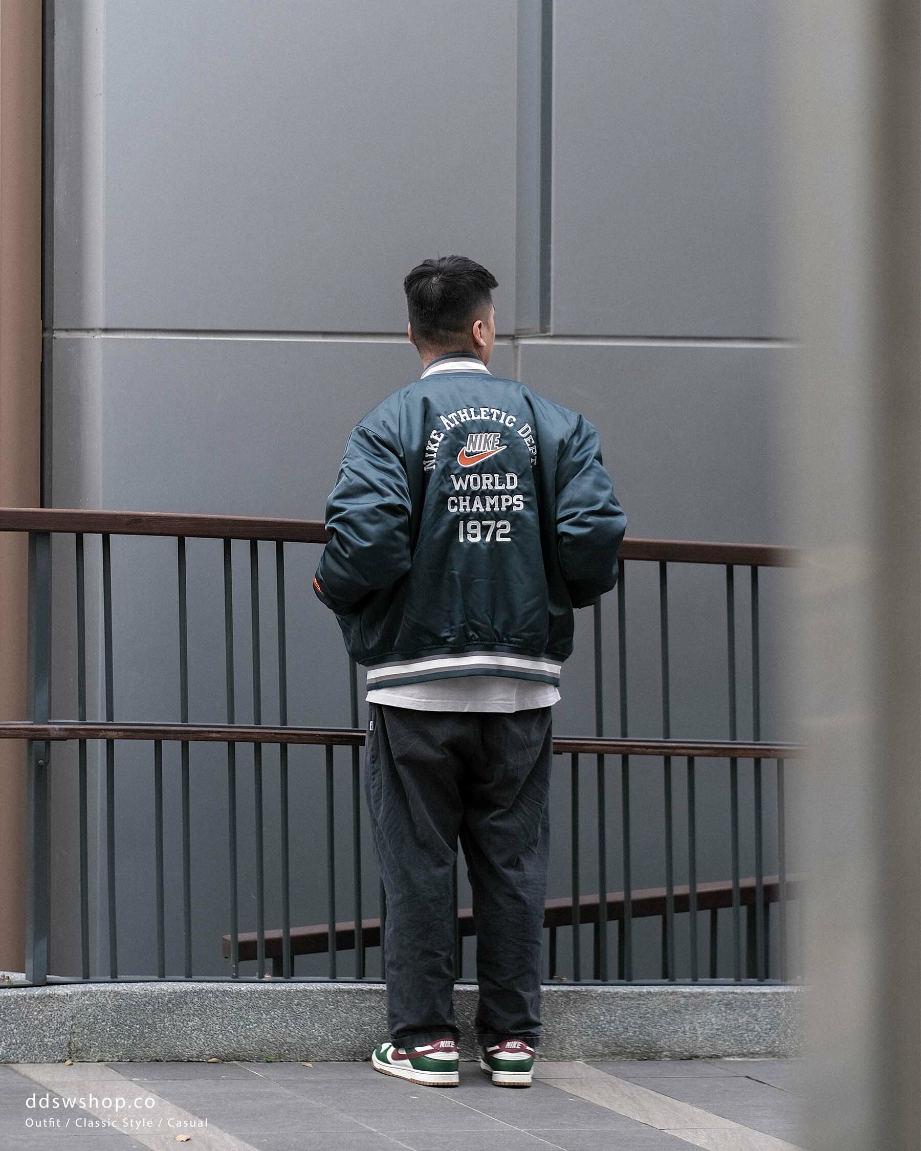 "現貨" NIKE 塗鴉跳色 刺繡復古 棒球外套 男款