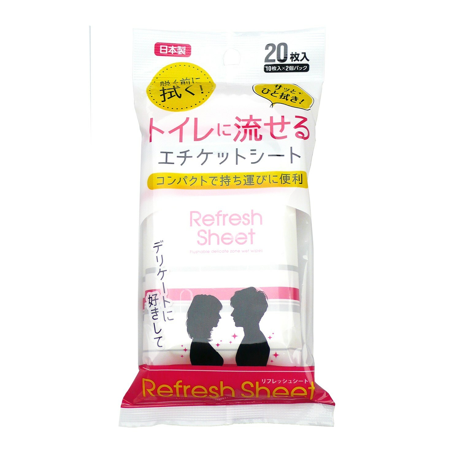 日本refresh sheet 清潔敏感部位 專用濕紙巾 (10枚入×2)