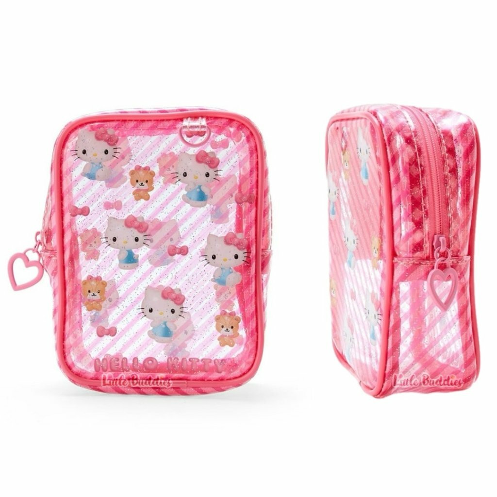日本 Sanrio 3D系列 透明長形化妝袋 