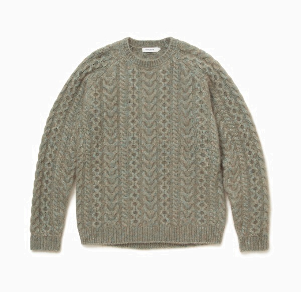 NONNATIVE WORKER ARAN SWEATER KID MOHAIR/W/N/P YARN - PRE ORDER ITEM (預訂中)