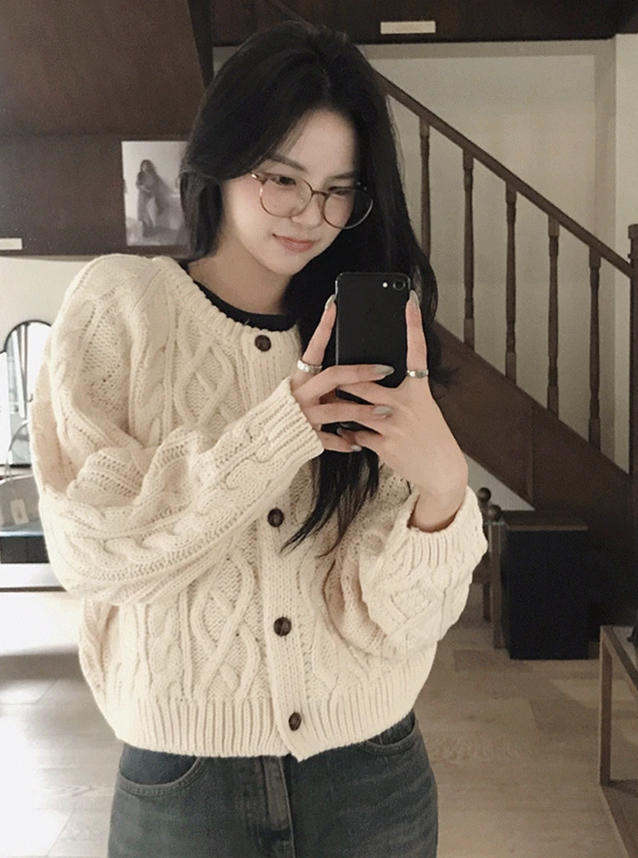 預訂｜SLOWAND #SLOWMADE Margaret 360 Thick Cable Cardigan (3 Color)