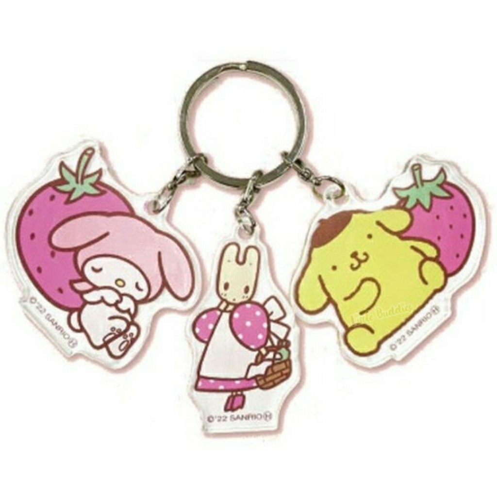 日本製 Sanrio 3重亞加力匙扣 草莓屋系列