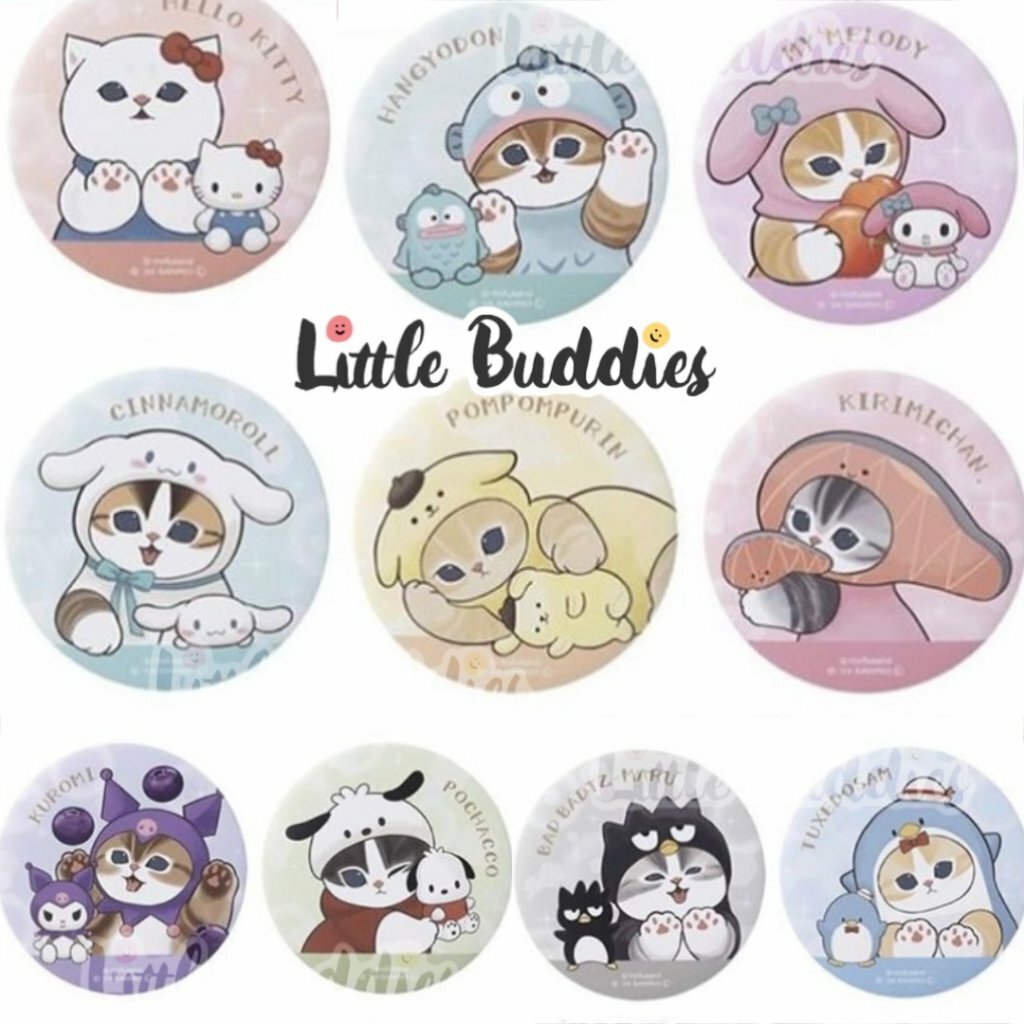 日本製 Sanrio X mofusand 圓形襟章盲盒