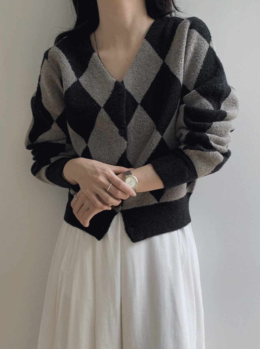 預訂｜SLOWAND #SLOWMADE Argyle Cardigan (2 Color)
