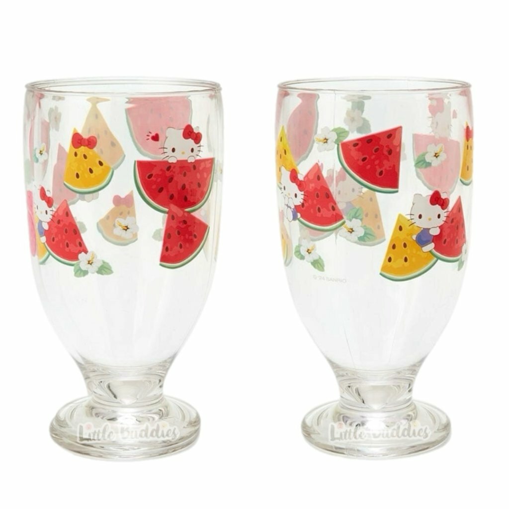 日本 Sanrio 繽紛水果系列 透明有腳杯