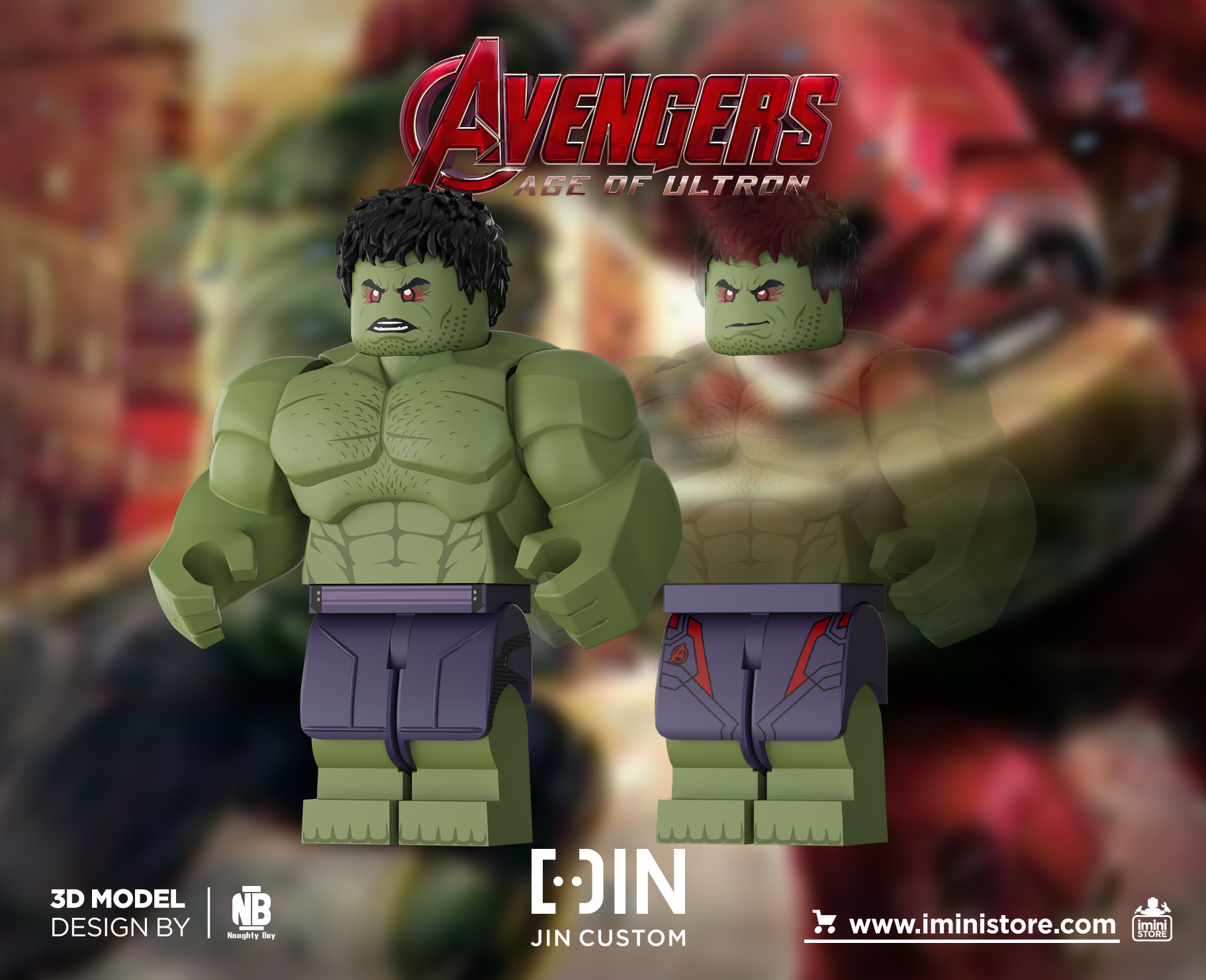 [JIN Custom] [In Stock] Avenger2 Ver Hulk [PADprinted]