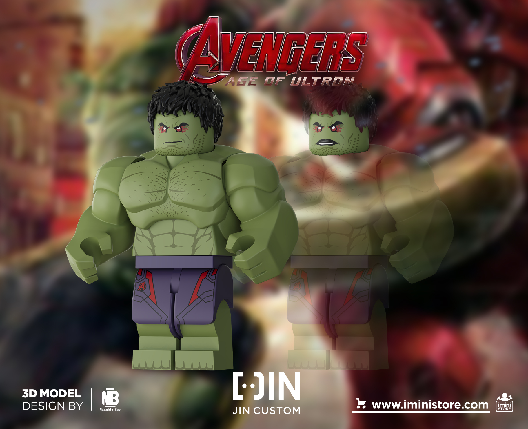 [JIN Custom] [In Stock] Avenger2 Ver Hulk [PADprinted]