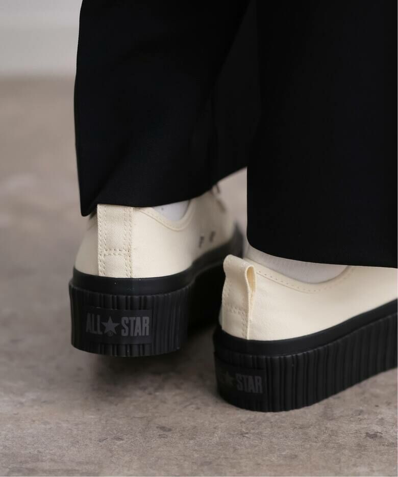 限時特價預購┃日本 CONVERSE ALL STAR Ⓡ LIFTED RIBTAPE OX 帆布 白黑 厚底餅乾鞋