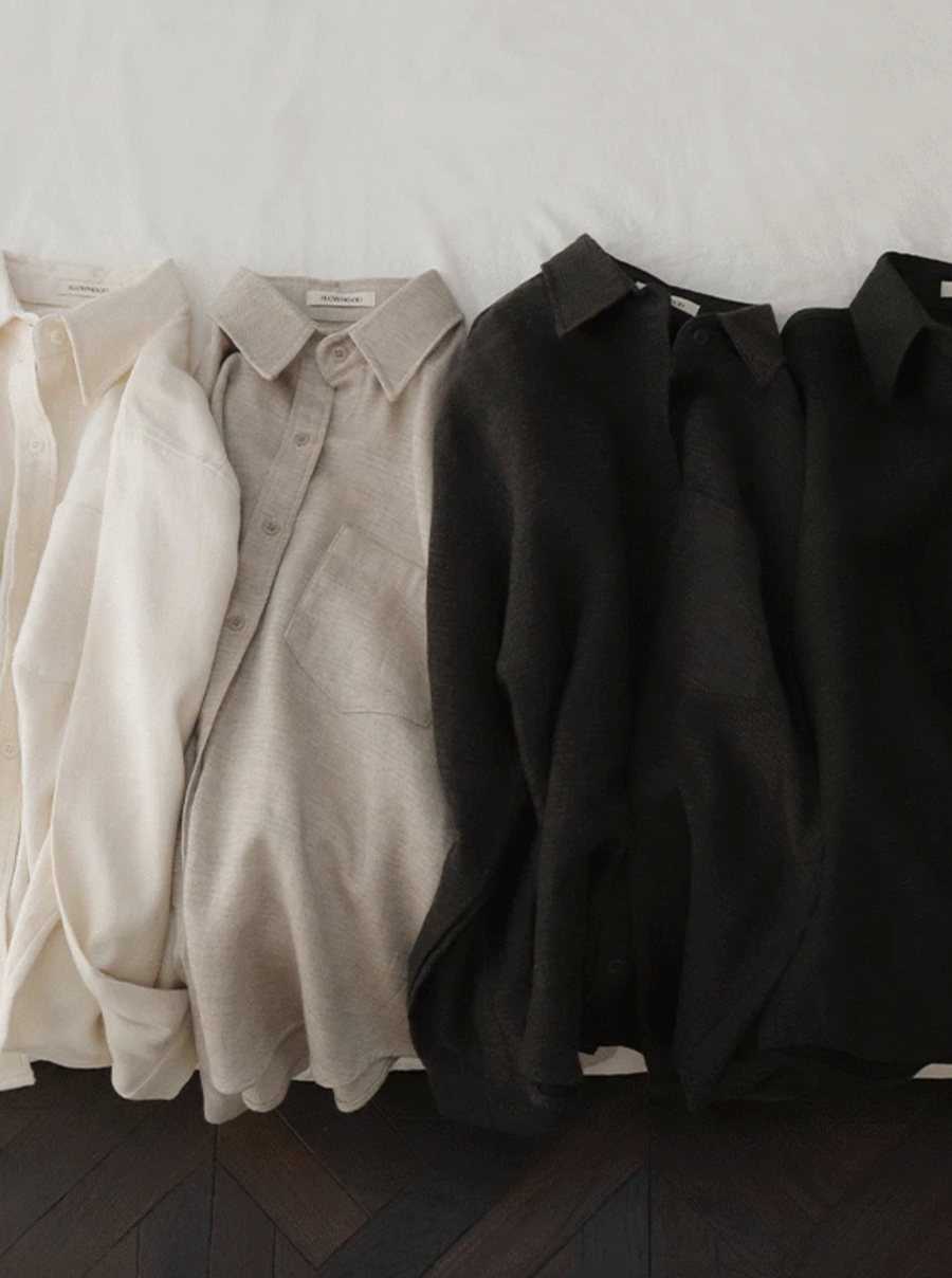 預訂｜SLOWAND #SLOWMADE Natural Texture Loose Shirt (4 Color)