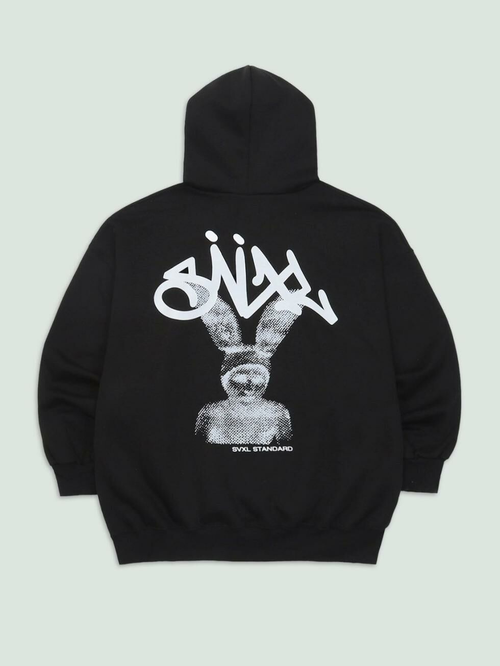 OverSize英文字圖案連帽衛衣(薄抓毛底) SVXL-047T