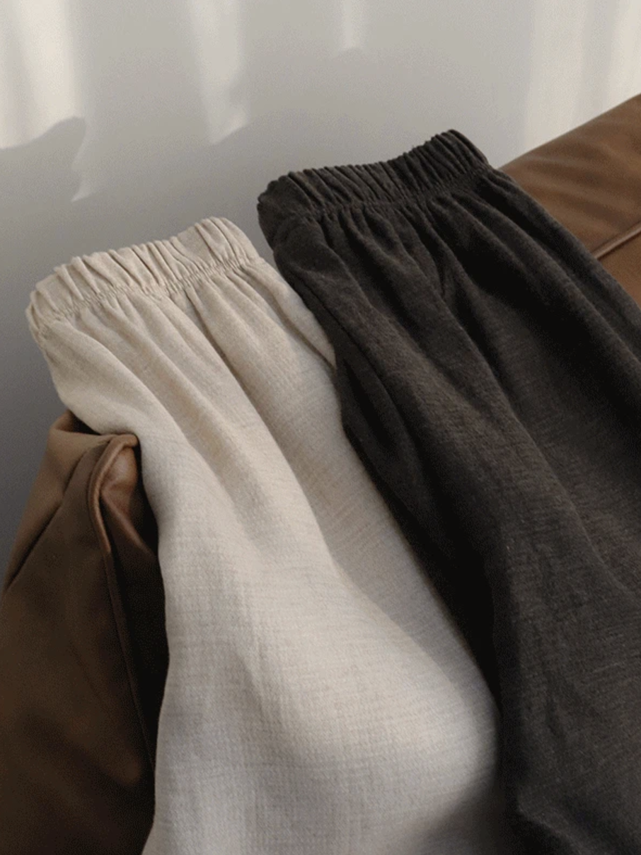 預訂｜SLOWAND #SLOWMADE Natural Texture Loose Pants (2 Color)