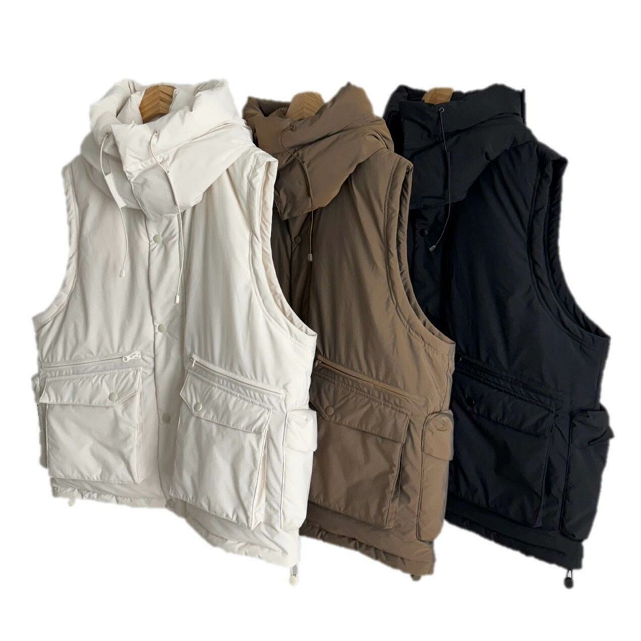 連帽拉鍊背心褸(羽絨) DDM-058V